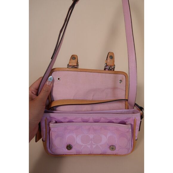 Coach Mini Field Bag in Pink Signature Jacquard - Picture 8 of 9
